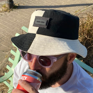 4YOU Reversible Bucket Hat, Black Beige