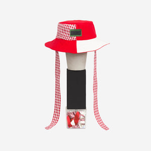 4YOU Reversible Bucket Hat, Gingham Red White